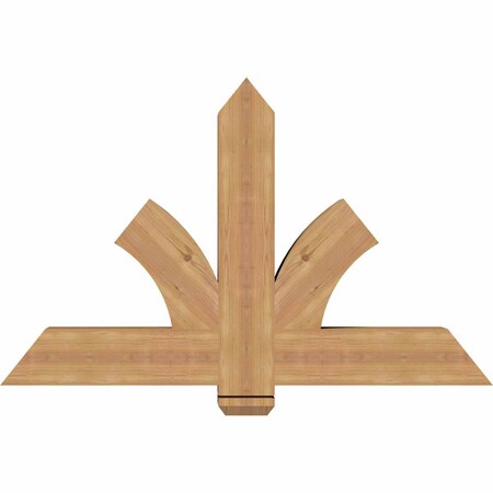 Ekena Millwork Redmond Smooth Timber Gable Bracket, Western Red Cedar, 48"W x 30"H x 5 1/2"D x 5 1/2"F, 15/12 Pitch GBW048X30X0606RED00SWR